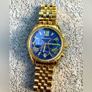 Used Michael Kors Watch LEXINGTON CHRONOGRAPH BLUE DIAL LADIES WATCH MK6206